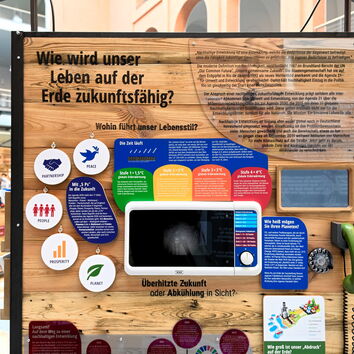 Ausschnitt aus der Wanderausstellung zu nachhaltiger Transformation