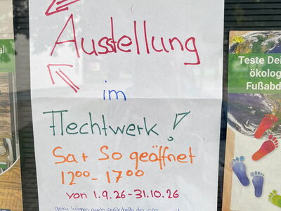 Infoaufsteller zur Ausstellung